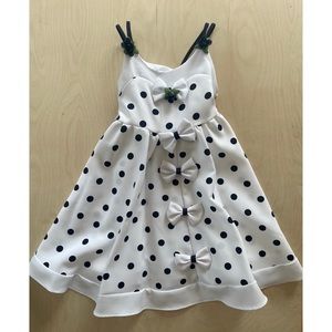 90’s Vintage White polka dot girls dress